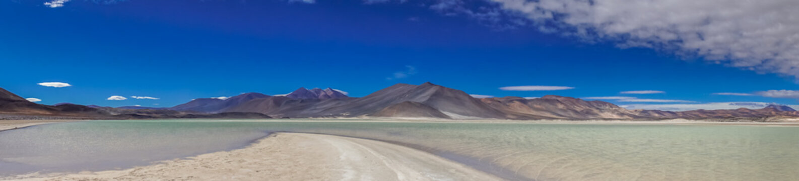 Panoramic View of lagoon Salar de talar by San Pedro de Atacama in Chile