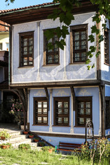 windows of old house in Plovdiv, Bulgaria