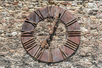 Rusty ancient clock.