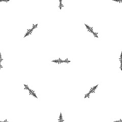 Music sound waves pattern seamless black
