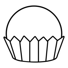 Cupcake icon, outline line style