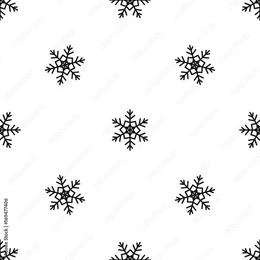 Poster snowflake pattern seamless black