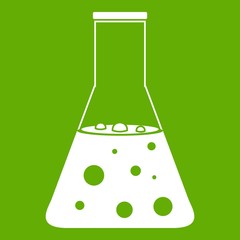 Chemical flask icon green