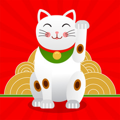 Japan lucky cat or Maneki Neko cat