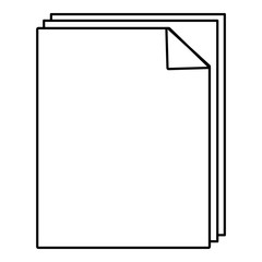 Paper icon, outline line style