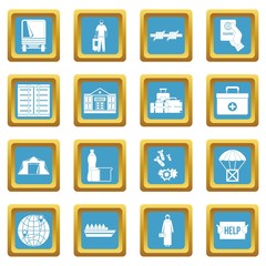 Refugees problem icons azure