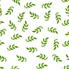 Seamless pattern of tropical leaves for design fabric,Wallpaper, labels, gift wrappers, clothing. Vector illustration on a white background.