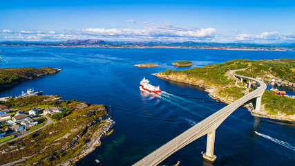 Bridge in Sotra islans. Bergen, Norway.