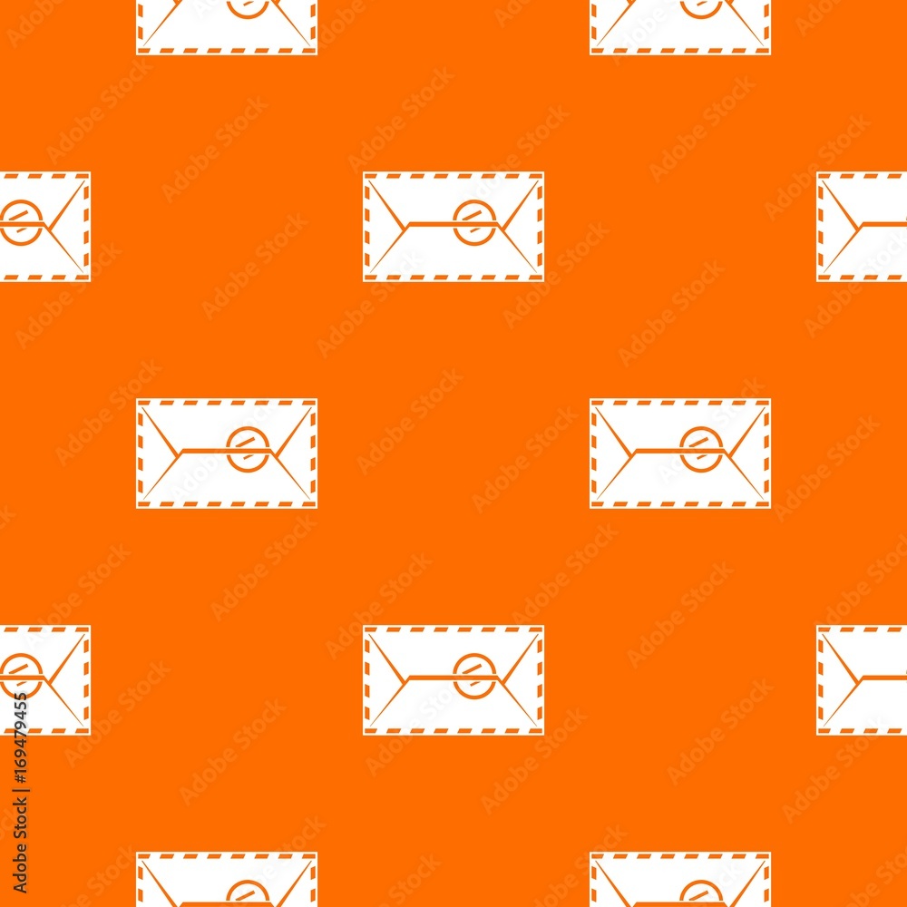 Poster mail envelope with a stamp pattern seamless