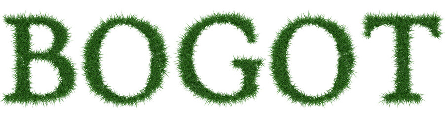 Bogot - 3D rendering fresh Grass letters isolated on whhite background.