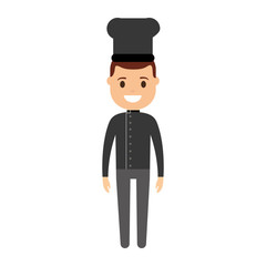 cartoon chef man icon over white background vector illustration