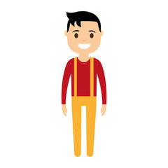 cartoon man standing icon over white background vector illustration