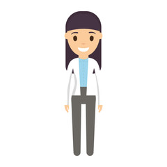 cartoon businesswoman icon over white background colorful design vector illustration