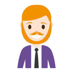 cartoon businessman icon over white background colorful design vector illustration