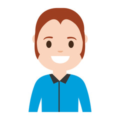 cartoon man smiling icon over white background colorful design vector illustration