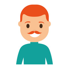 cartoon man smiling icon over white background colorful design vector illustration