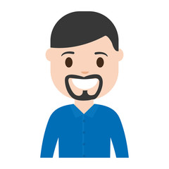 cartoon man smiling icon over white background colorful design vector illustration