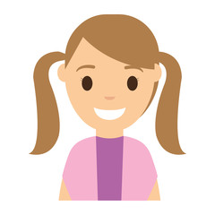 cartoon woman smiling icon over white background colorful design vector illustration