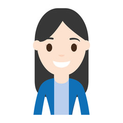 cartoon businesswoman icon over white background colorful design vector illustration