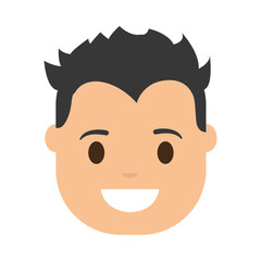 cartoon man face icon over white background colorful design  vector illustration