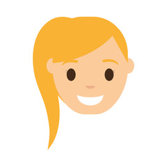 cartoon woman smiling icon over white background colorful design  vector illustration