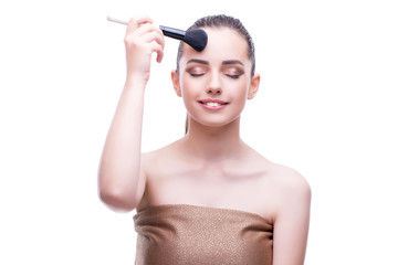 Obraz premium Young beautiful female fashion model with make up