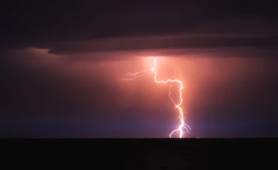 Photo sur Aluminium brossé Orage Éclair de nature à la tempête de tonnerre de nuit