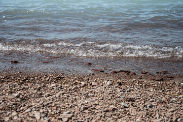 sea wave and pebble beach