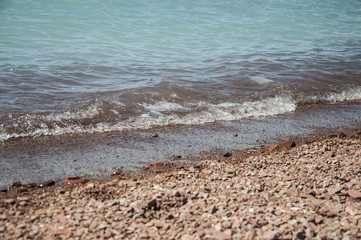 sea wave and pebble beach
