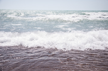 sea wave and pebble beach