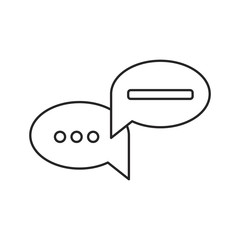 monochrome silhouette with set of circular speech with ellipsis symbol and bar