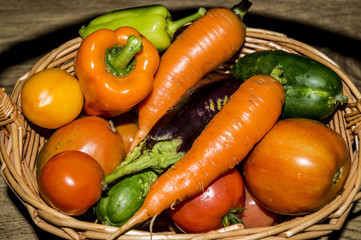 basket with vegetables