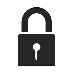 black silhouette of padlock icon