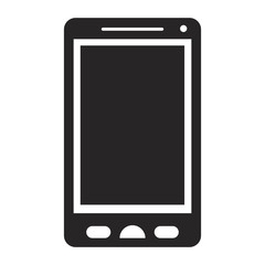 black silhouette of smartphone icon