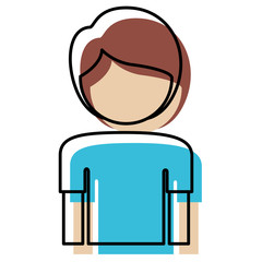 watercolor silhouette of boy half body and faceless