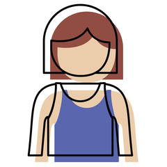 watercolor silhouette of girl half body and faceless