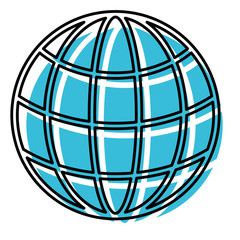 watercolor silhouette of world globe icon