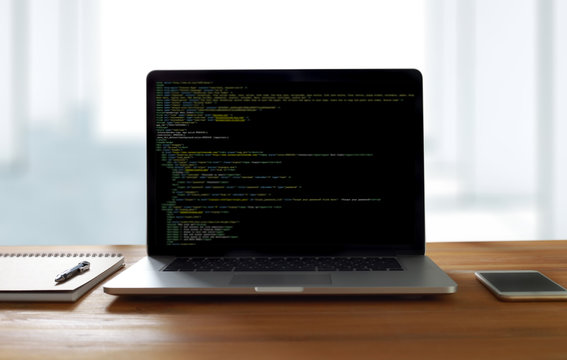 Developer Team Working Laptop Computer Mobile Application Softwareand Web Design Online Technology Content script to display