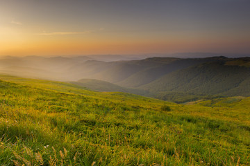 Sunset in the mountains