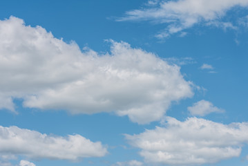Blue Sky with Multiple White Clouds