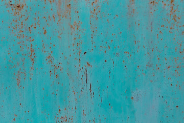 Turquoise rusty grunge metal texture. Photo background.