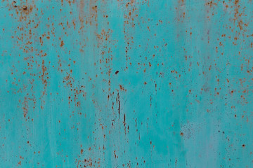 Turquoise rusty grunge metal texture. Photo background.