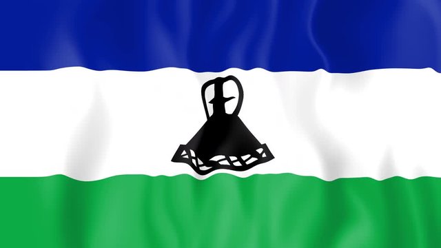  Animated flag of Lesotho in slow motion