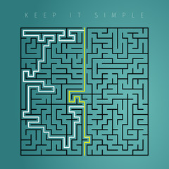 Keep it simple business concept for marketing, creativity, project management. Brilliant meaning solution with simple flow.
