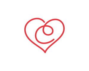 Letter C and heart logo 1