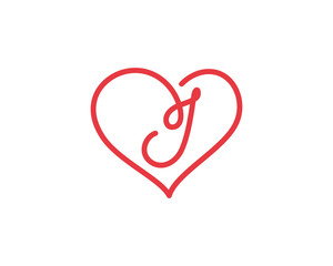 Letter I and heart logo 1