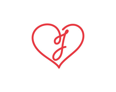 letter j with heart tattoo