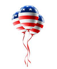 Vector of USA balloons with American flag isolate on white background for American Labor Day,Memorial Day or Independence day.