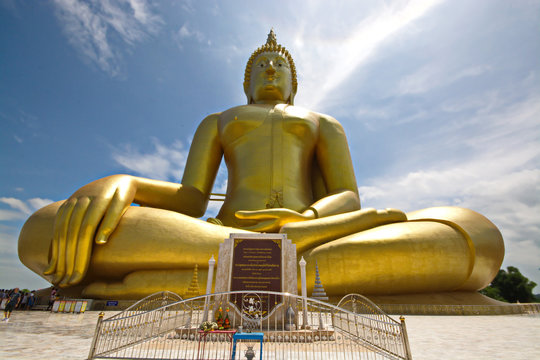 The Big Great Buddha of Thailand is one of the main pilgrim and tourist destination in Ang Thong Thailand