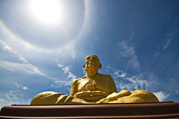 Biggest statue of Luang Pu Thuat at was one of the most famous Buddhist monks during Rattanakosin Period. © kasira698